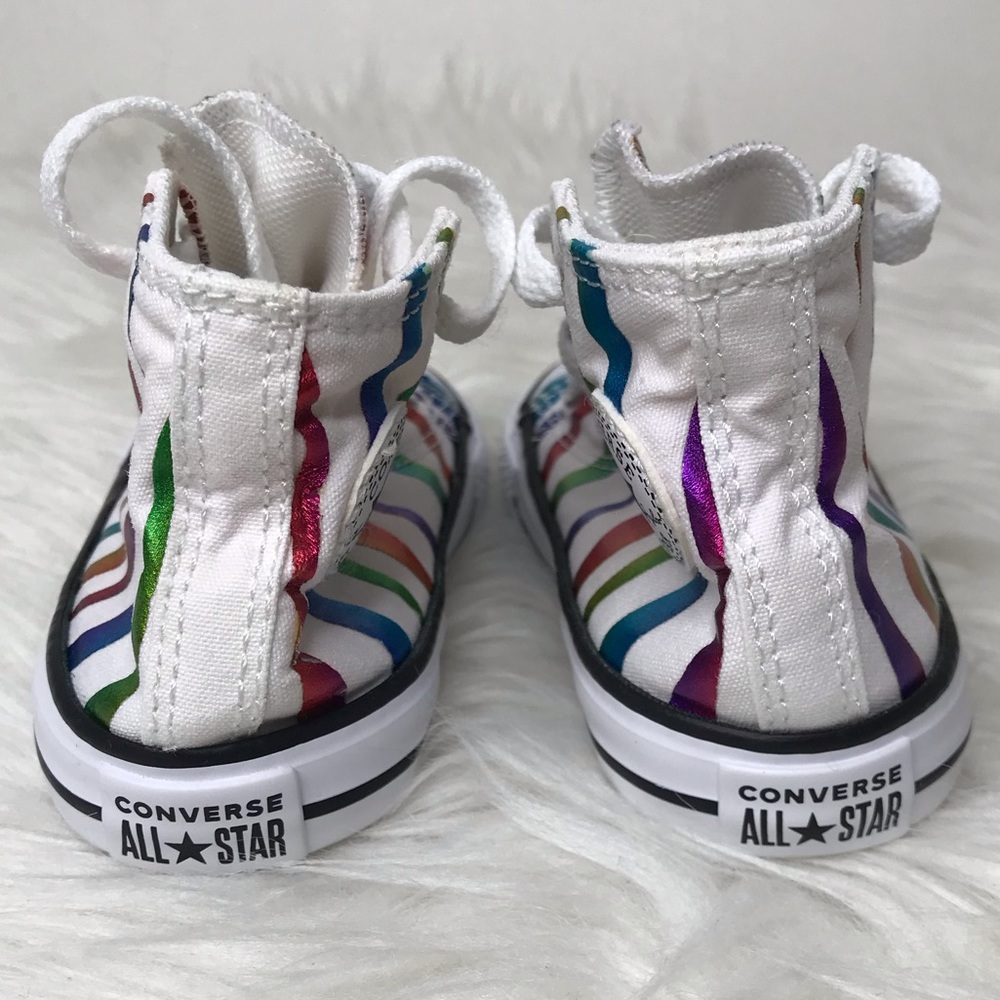 Converse Infant Chuck Taylor All Star High Top Zebra Sneaker Size 6 - Picture 4 of 11